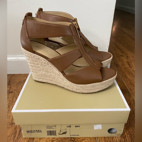 MICHAEL Michael Kors Shoes - Michael Kors Damita Leather Wedge